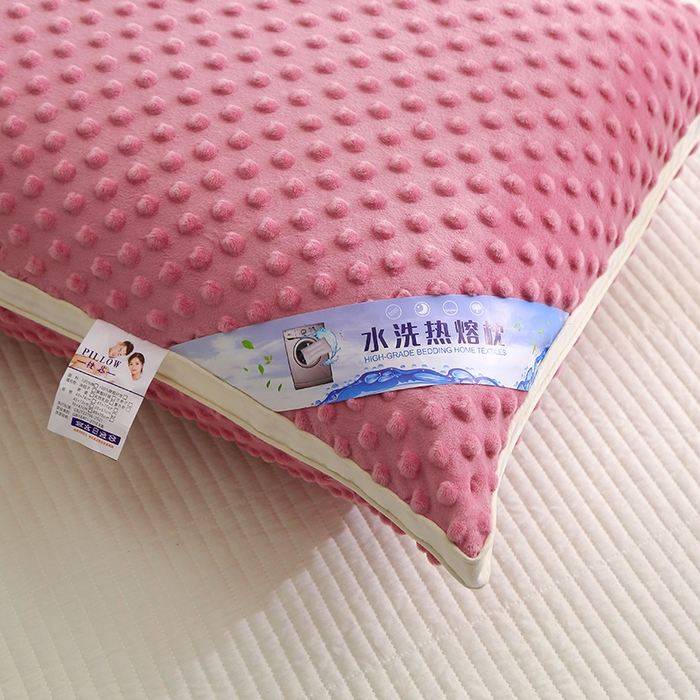 91家纺网 家纺一手货源 找家纺 万聚凯枕芯 2025新款绒豆豆枕头枕芯 玫粉