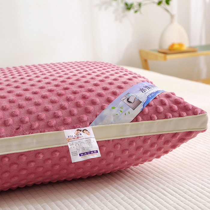 91家纺网 家纺一手货源 找家纺 万聚凯枕芯 2025新款绒豆豆枕头枕芯 玫粉