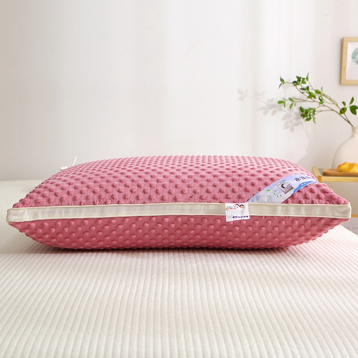 91家纺网 家纺一手货源 找家纺 万聚凯枕芯 2025新款绒豆豆枕头枕芯 玫粉