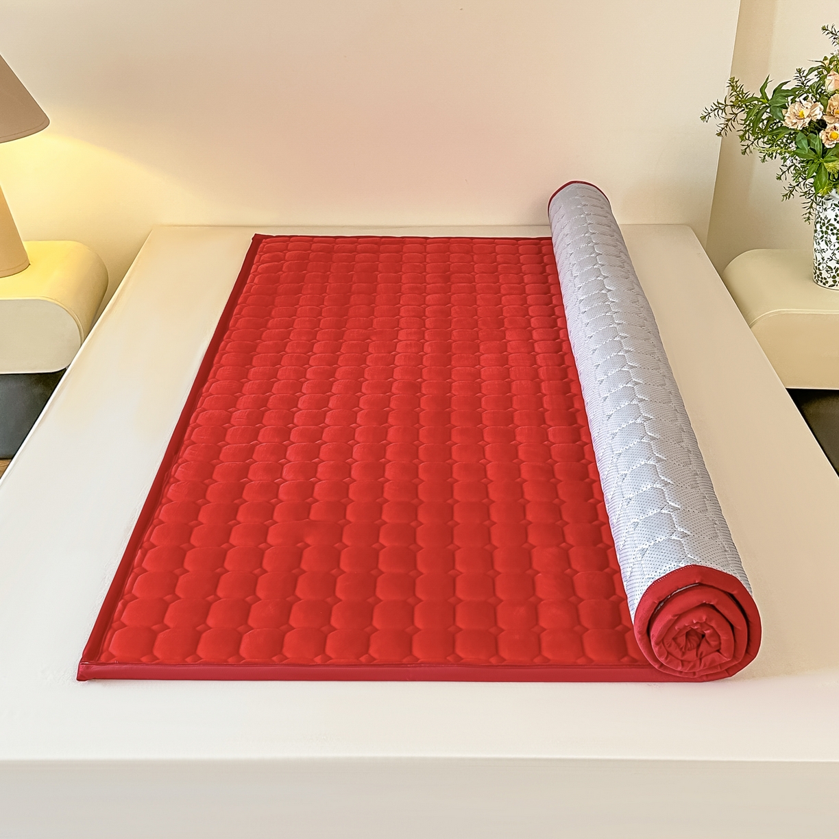 手艺人家纺 2025新款 新格子宝宝绒床垫 DT50