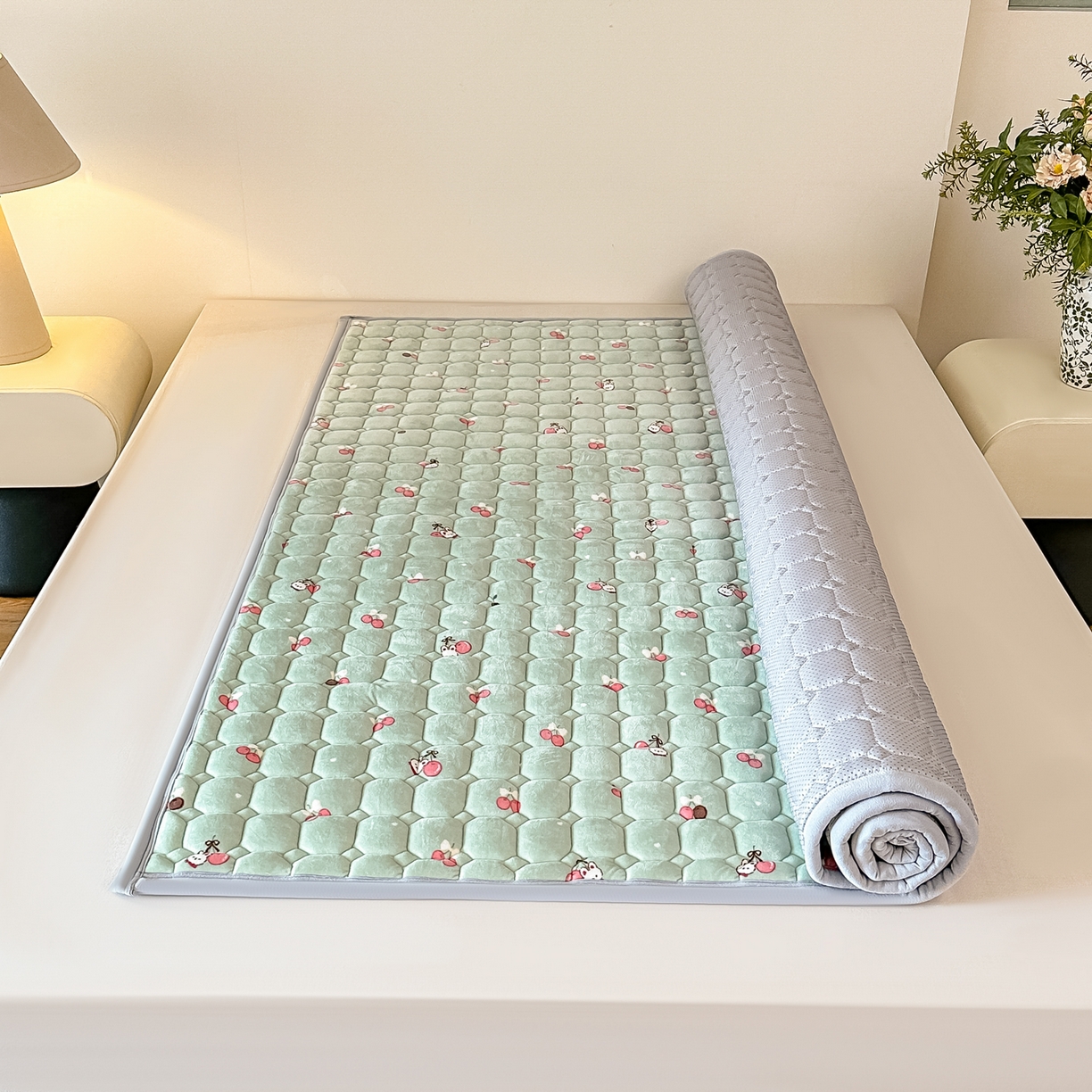 手艺人家纺 2025新款 新格子宝宝绒床垫 DT51