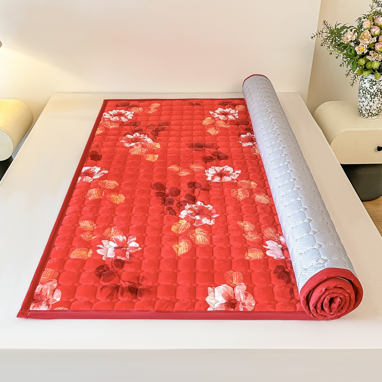 手艺人家纺 2025新款 新格子宝宝绒床垫 DT61