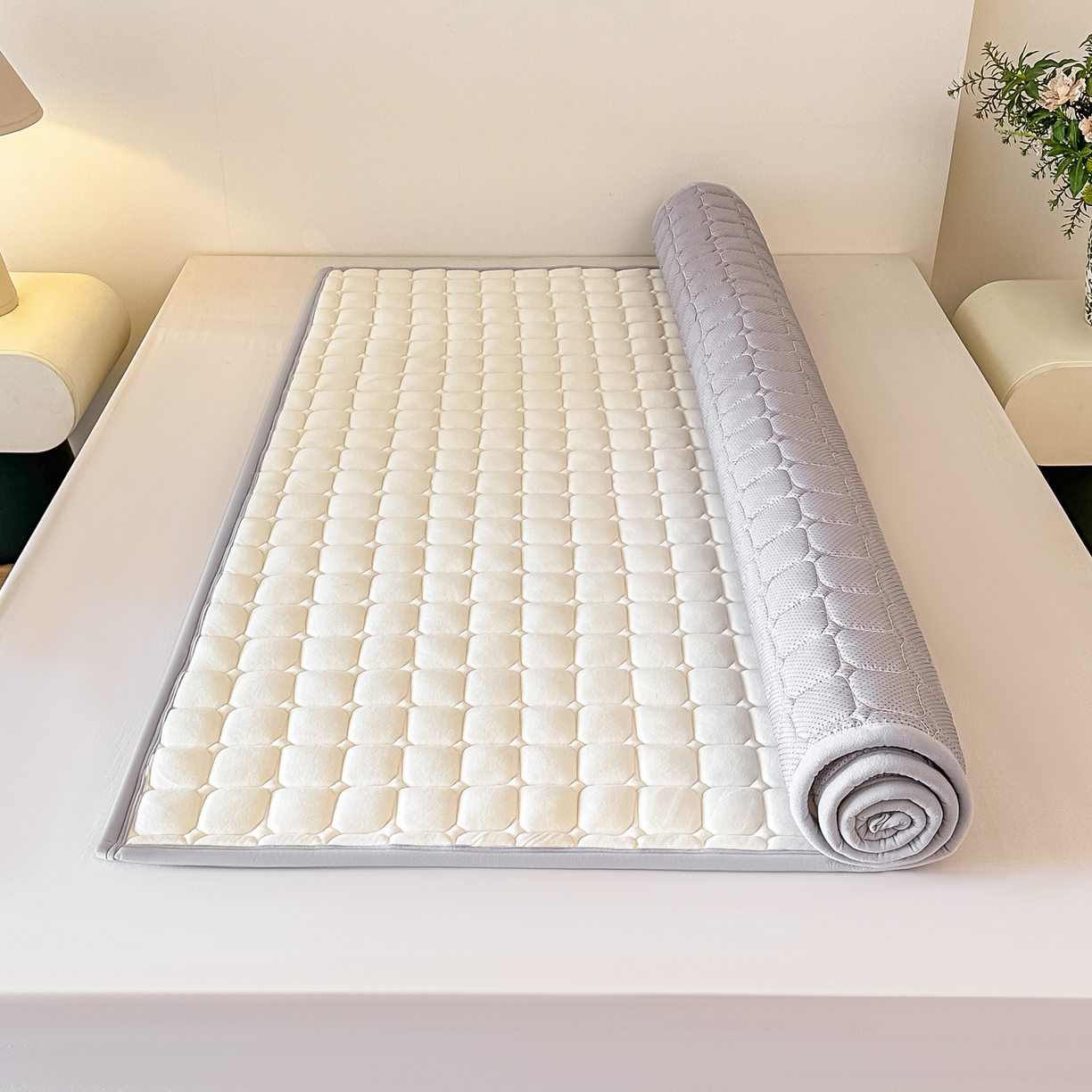 手艺人家纺 2025新款 新格子宝宝绒床垫 DT62