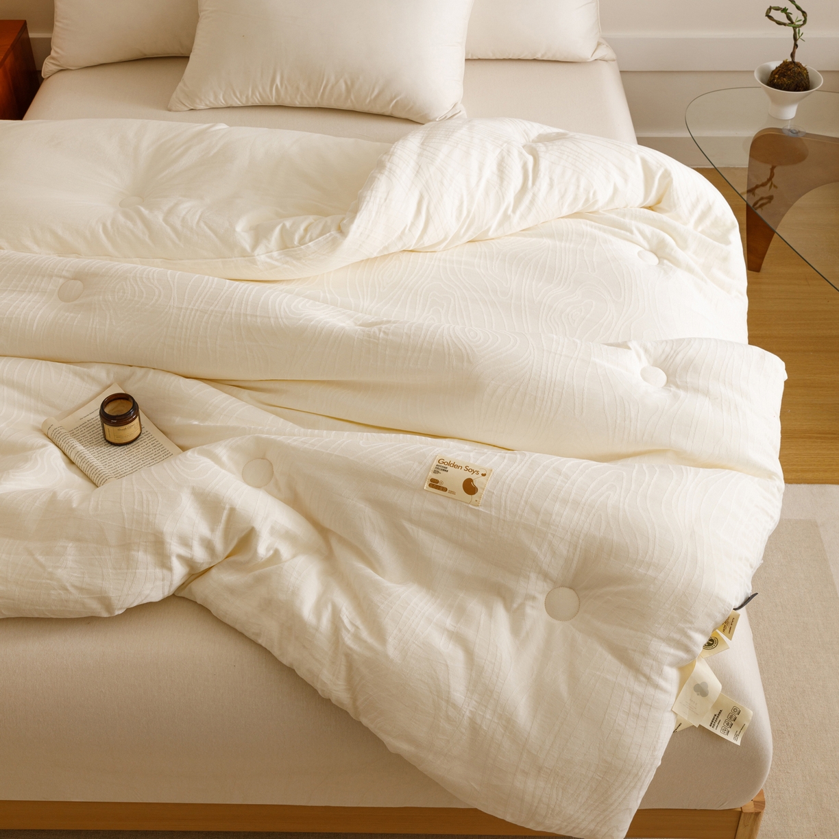 91家纺网 家纺一手货源 找家纺 （总）子由家居 2025新款全棉纯棉水洗棉树纹大提花55大豆被被子被芯