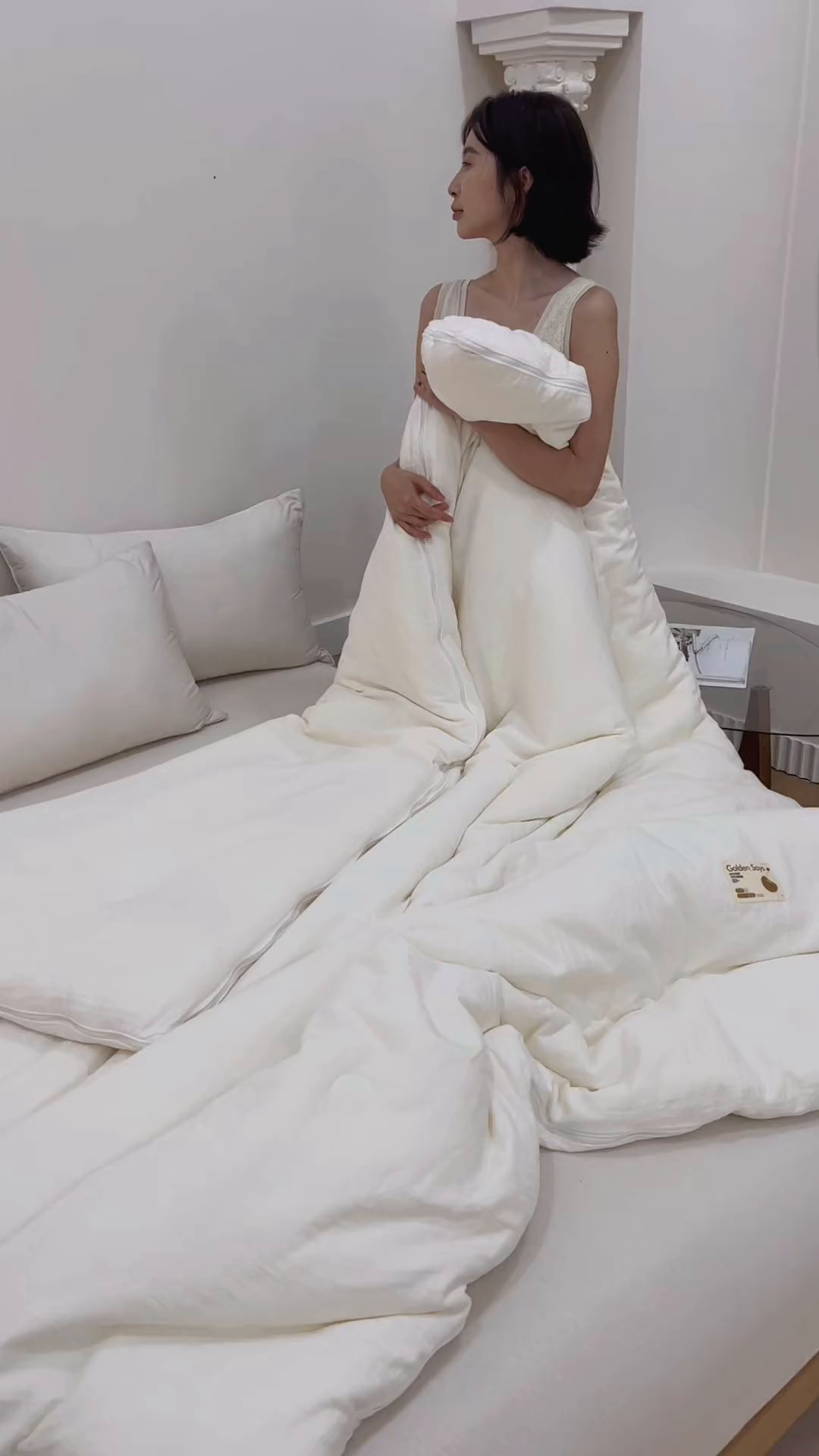 91家纺网 家纺一手货源 找家纺 子由家居 2025新款全棉纯棉水洗棉树纹大提花55大豆被被子被芯 树皮纹55子母被