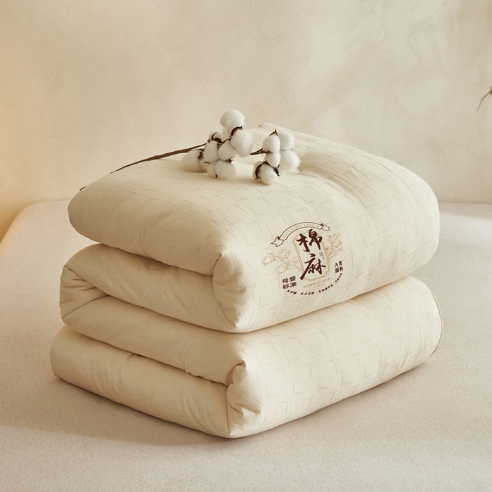 91家纺网 家纺一手货源 找家纺 （总）子由家居 2025新款纯棉水洗棉麻提花55大豆被被子被芯