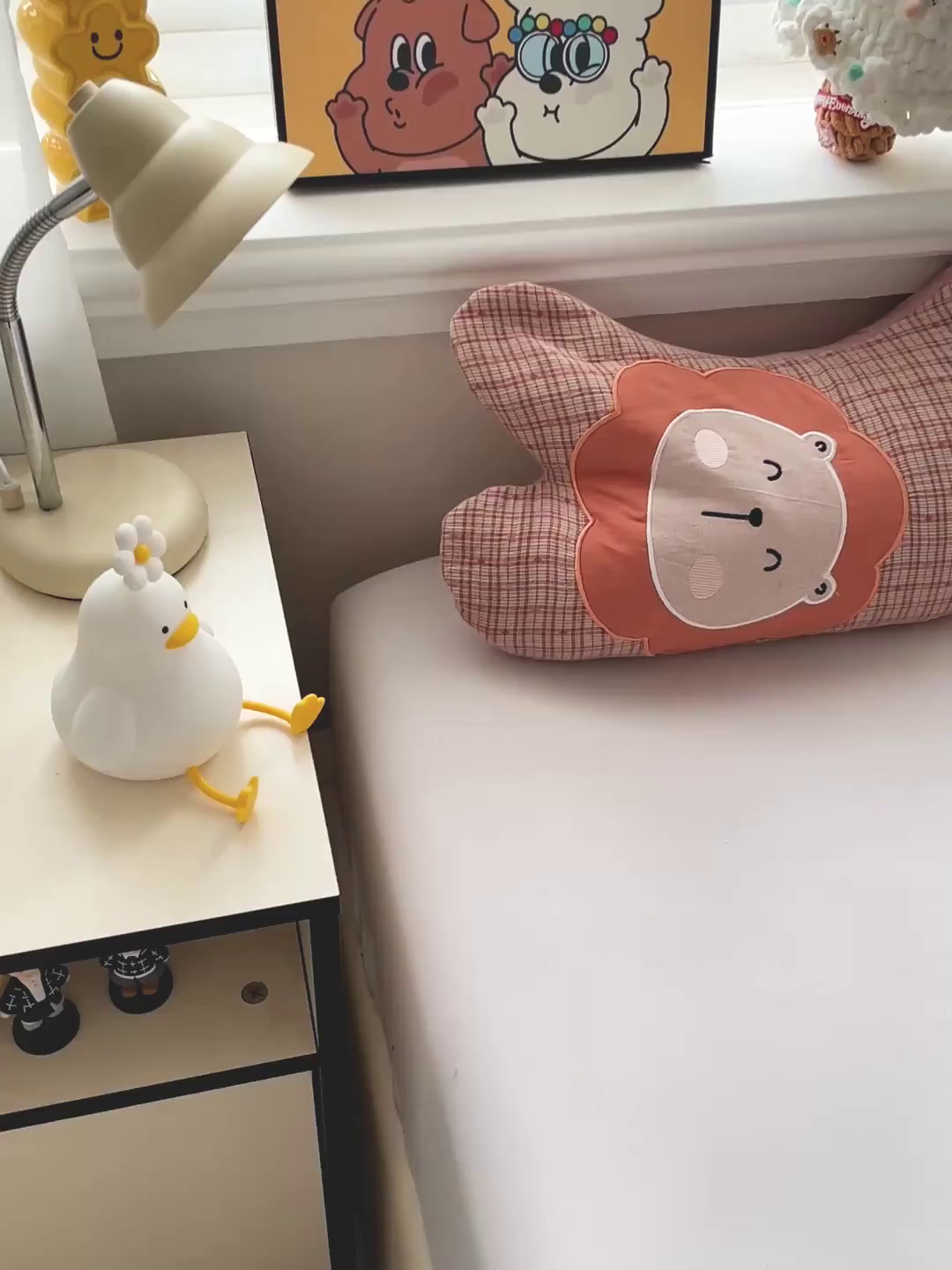 91家纺网 家纺一手货源 找家纺 亦帆枕芯 2025新款全棉纱布荞麦枕头抱枕小狮子枕芯加枕套可拆洗 橙色-全棉纱布小狮子