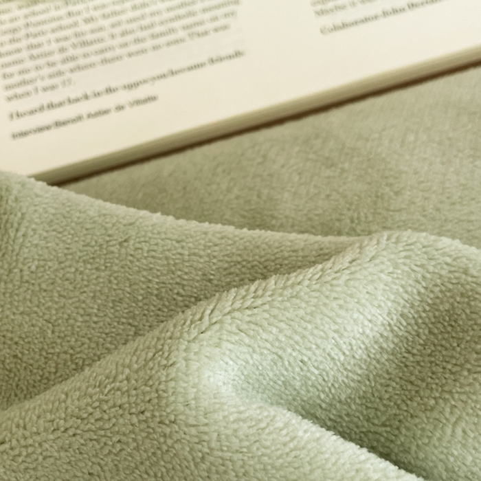 91家纺网 家纺一手货源 找家纺 三朵家纺 2025新款法莱绒混搭四件套 果绿+细条