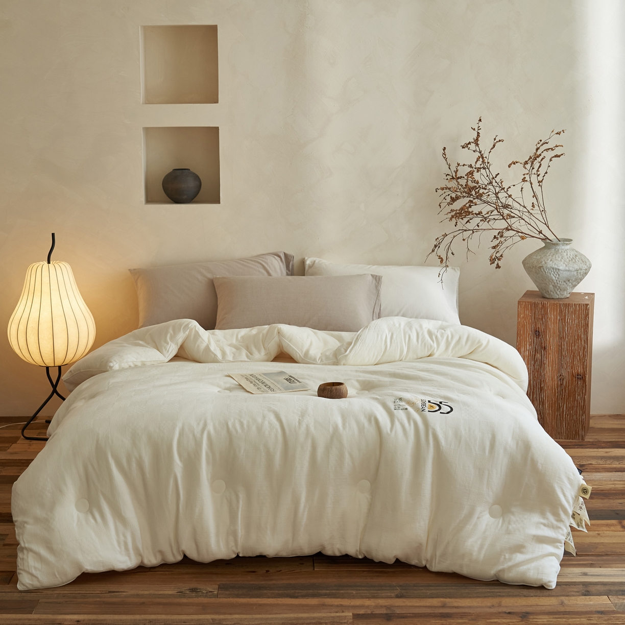 91家纺网 家纺一手货源 找家纺 子由家居 2025新款纯棉水洗方格华夫格55大豆被被子被芯-简约风 方格华夫格大豆被