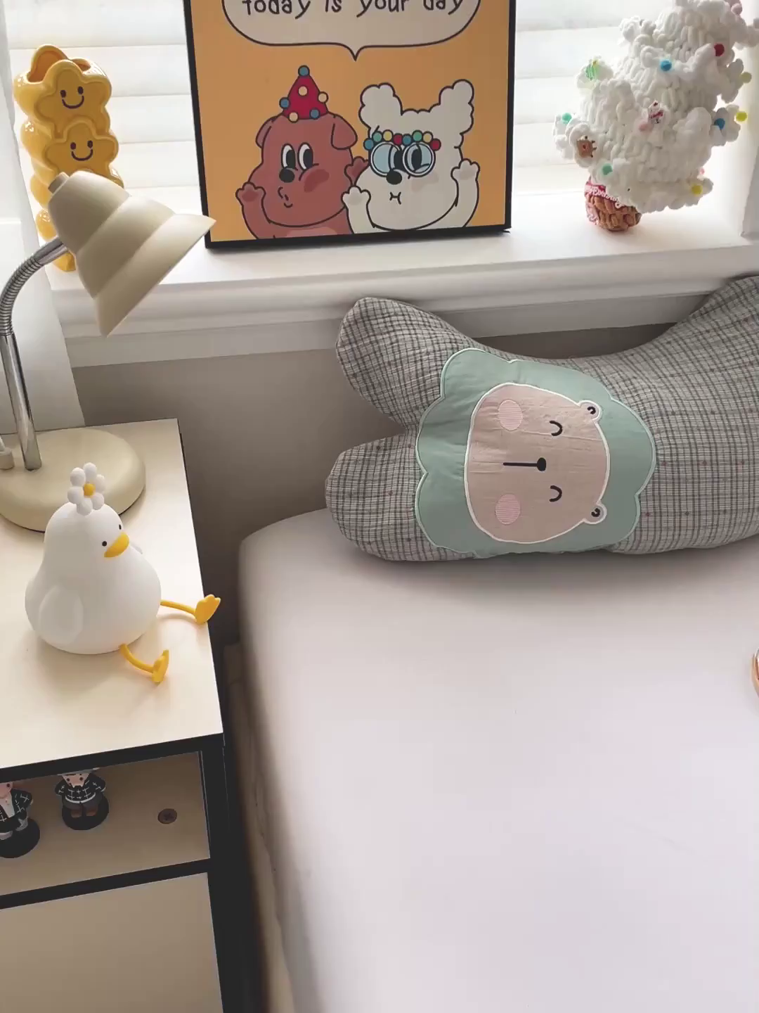 91家纺网 家纺一手货源 找家纺 亦帆枕芯 2025新款全棉纱布荞麦枕头抱枕小狮子枕芯加枕套可拆洗 兰色-全棉纱布小狮子