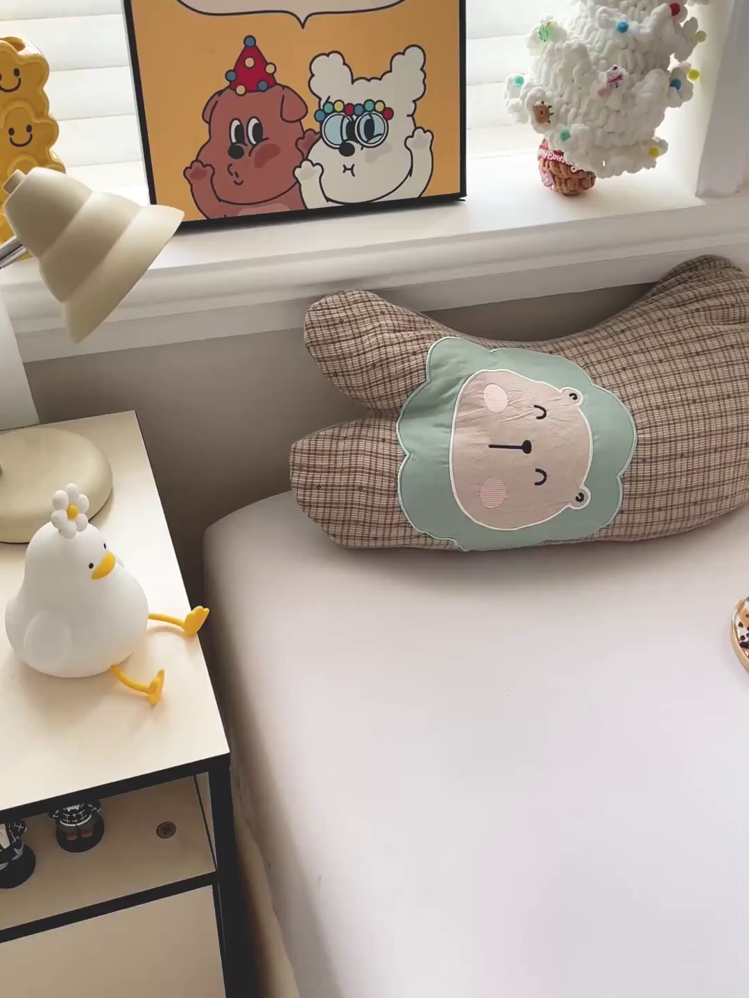 91家纺网 家纺一手货源 找家纺 亦帆枕芯 2025新款全棉纱布荞麦枕头抱枕小狮子枕芯加枕套可拆洗 棕色-全棉纱布小狮子