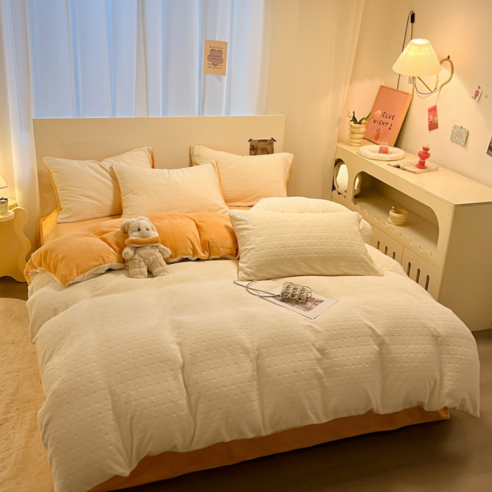 91家纺网 家纺一手货源 找家纺 （总）如一 2025新款A类3D立体雕花牛奶绒四件套