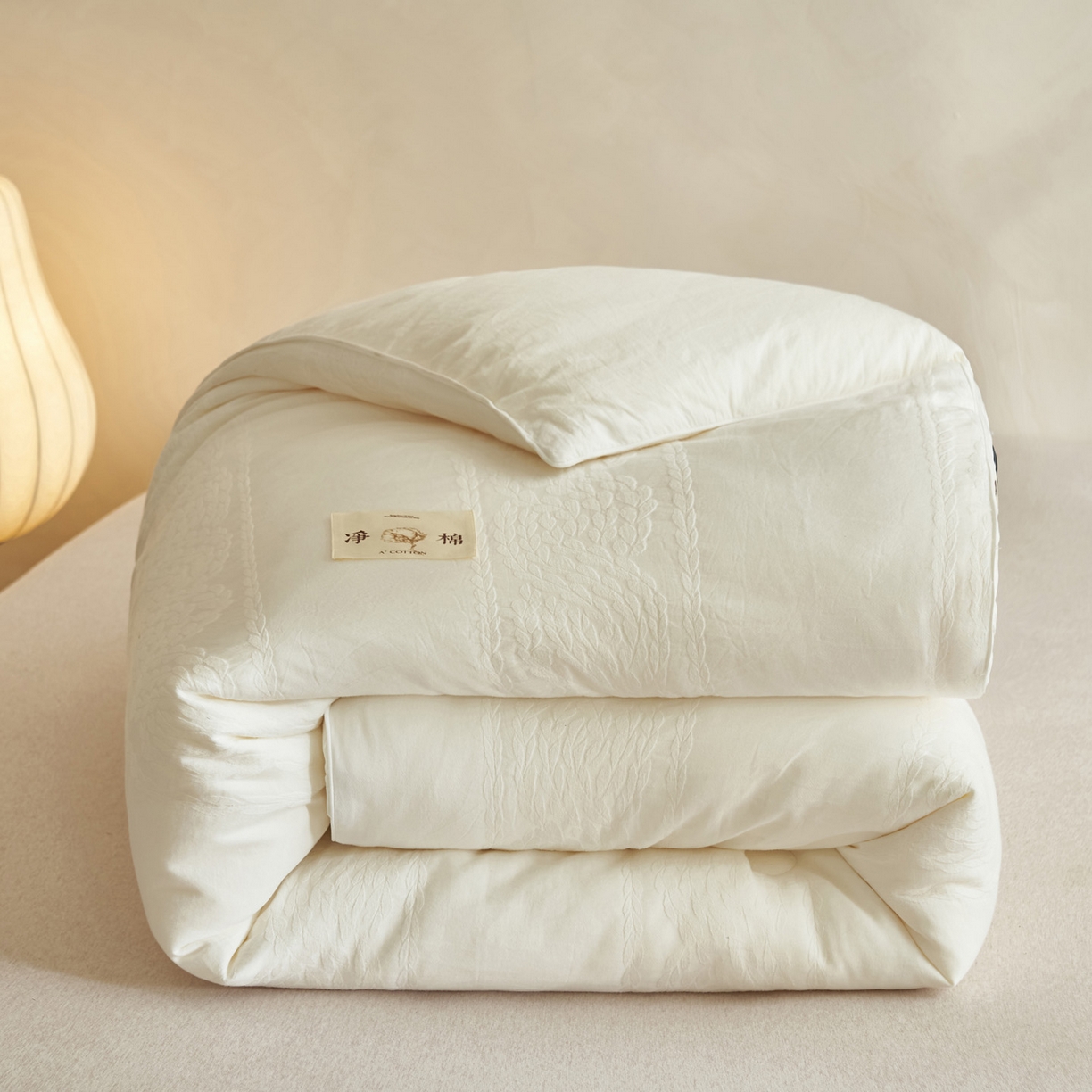 91家纺网 家纺一手货源 找家纺 子由家居 2025新款纯棉水洗棉麻花纹大提花55大豆被被子被芯 麻花纹55大豆被-简约风