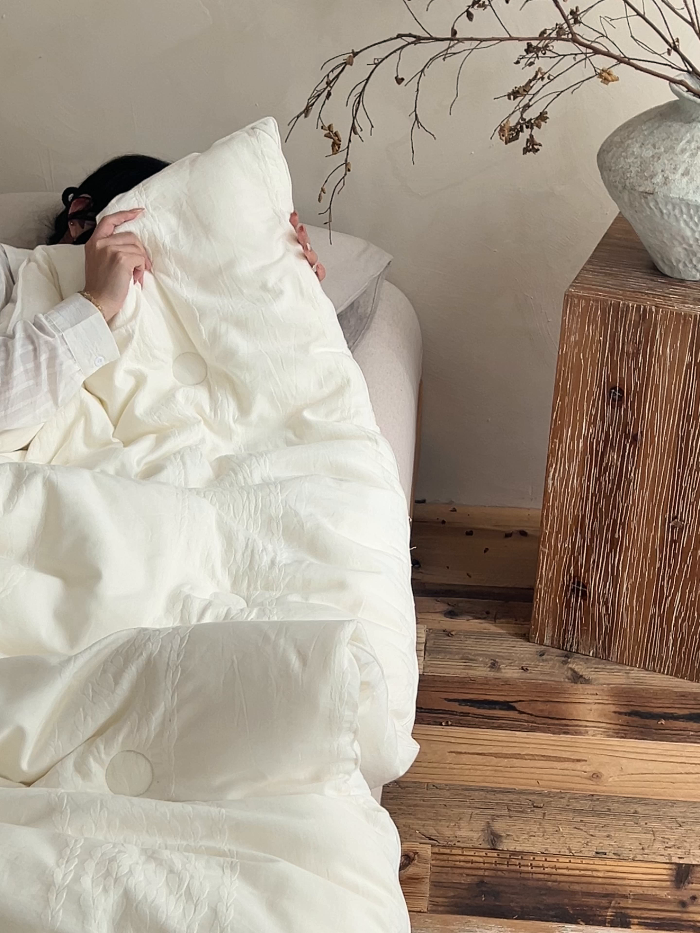 91家纺网 家纺一手货源 找家纺 子由家居 2025新款纯棉水洗棉麻花纹大提花55大豆被被子被芯 麻花纹55大豆被-简约风