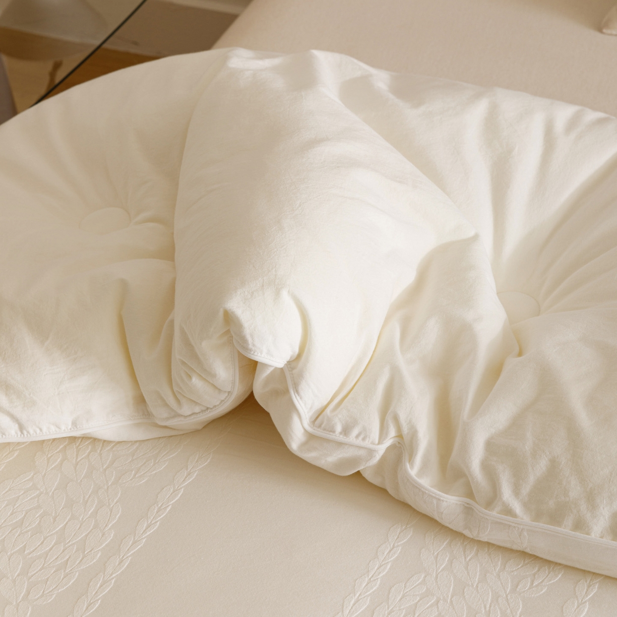 91家纺网 家纺一手货源 找家纺 子由家居 2025新款纯棉水洗棉麻花纹大提花55大豆被被子被芯 麻花纹55大豆被-自然光