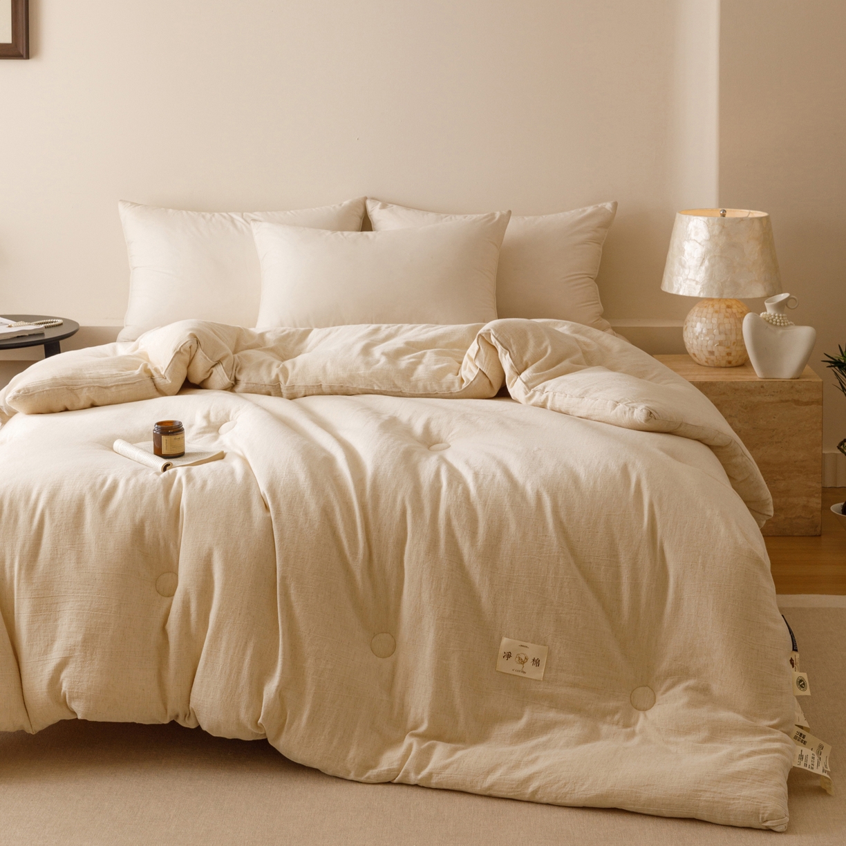 91家纺网 家纺一手货源 找家纺 （总）子由家居 2025新款纯棉水洗棉麻55大豆被被子被芯