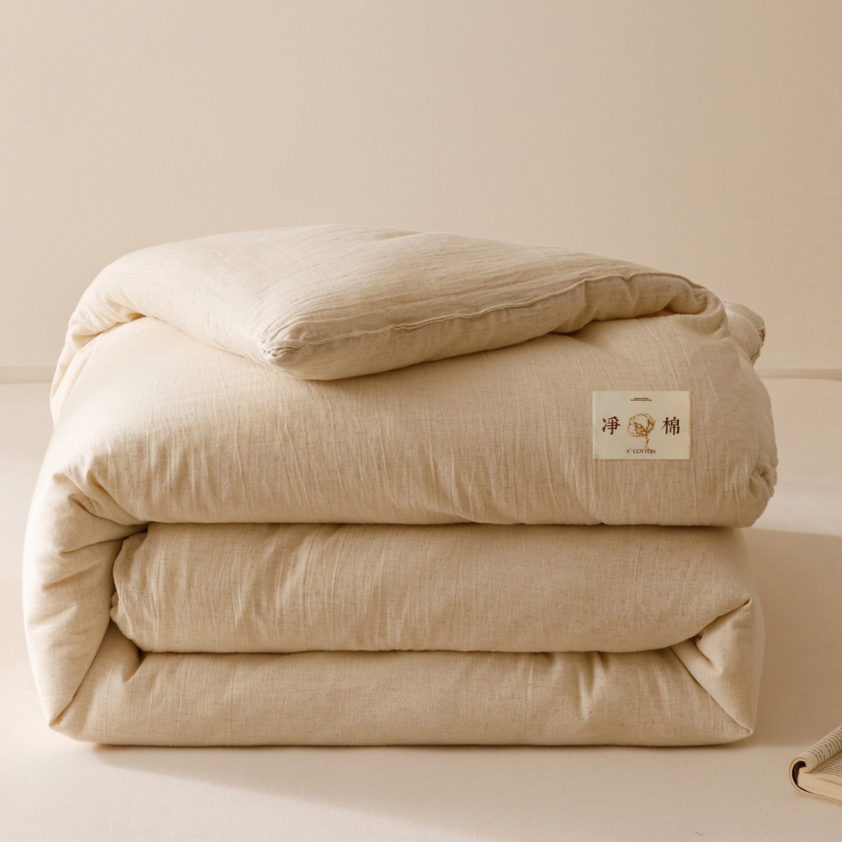 91家纺网 家纺一手货源 找家纺 子由家居 2025新款纯棉水洗棉麻55大豆被被子被芯 棉麻55大豆被