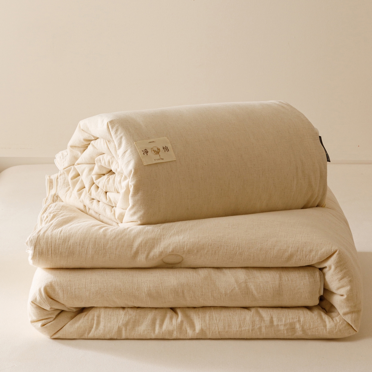 91家纺网 家纺一手货源 找家纺 子由家居 2025新款纯棉水洗棉麻55大豆被被子被芯 棉麻55子母被