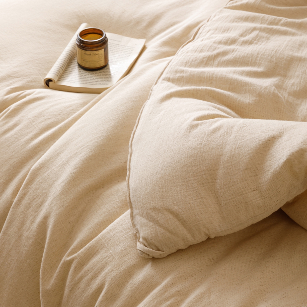 91家纺网 家纺一手货源 找家纺 子由家居 2025新款纯棉水洗棉麻55大豆被被子被芯 棉麻55大豆被