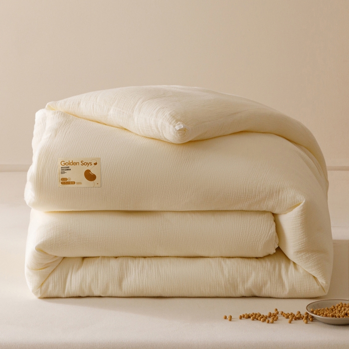 91家纺网 家纺一手货源 找家纺 （总）子由家居 2025新款家居双层邹邹纱大豆冬被系列