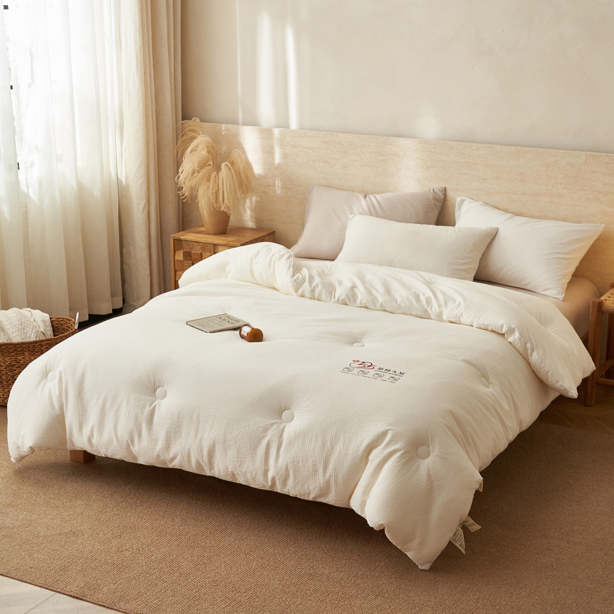 91家纺网 家纺一手货源 找家纺 （总）子由家居 2025新款纯棉水洗棉经典小格提花55大豆被被子被芯