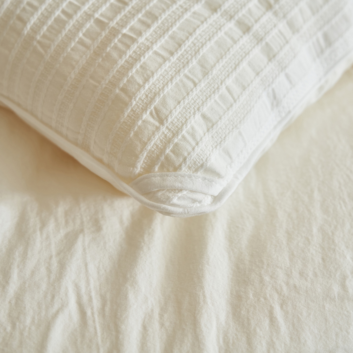 91家纺网 家纺一手货源 找家纺 子由家居 2025新款水洗简约条纹大豆冬被被子被芯 色织条纹-本白