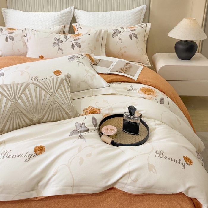 91家纺网 家纺一手货源 找家纺 （总）凌鼎 2025新款100%全棉磨毛四件套数码印花加厚纯棉磨毛四件套