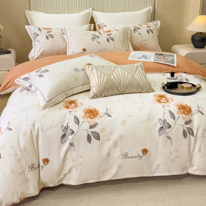 91家纺网 家纺一手货源 找家纺 （总）凌鼎 2025新款100%全棉磨毛四件套数码印花加厚纯棉磨毛四件套