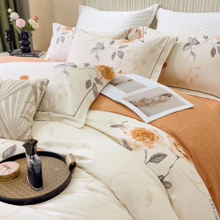 91家纺网 家纺一手货源 找家纺 （总）凌鼎 2025新款100%全棉磨毛四件套数码印花加厚纯棉磨毛四件套