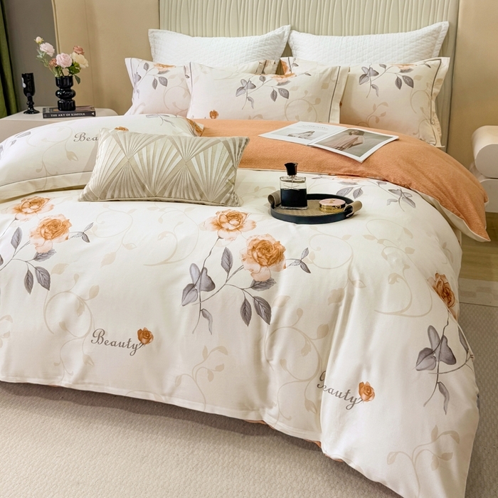 91家纺网 家纺一手货源 找家纺 （总）凌鼎 2025新款100%全棉磨毛四件套数码印花加厚纯棉磨毛四件套