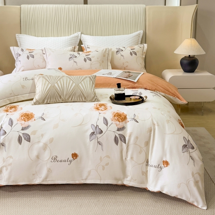 91家纺网 家纺一手货源 找家纺 （总）凌鼎 2025新款100%全棉磨毛四件套数码印花加厚纯棉磨毛四件套