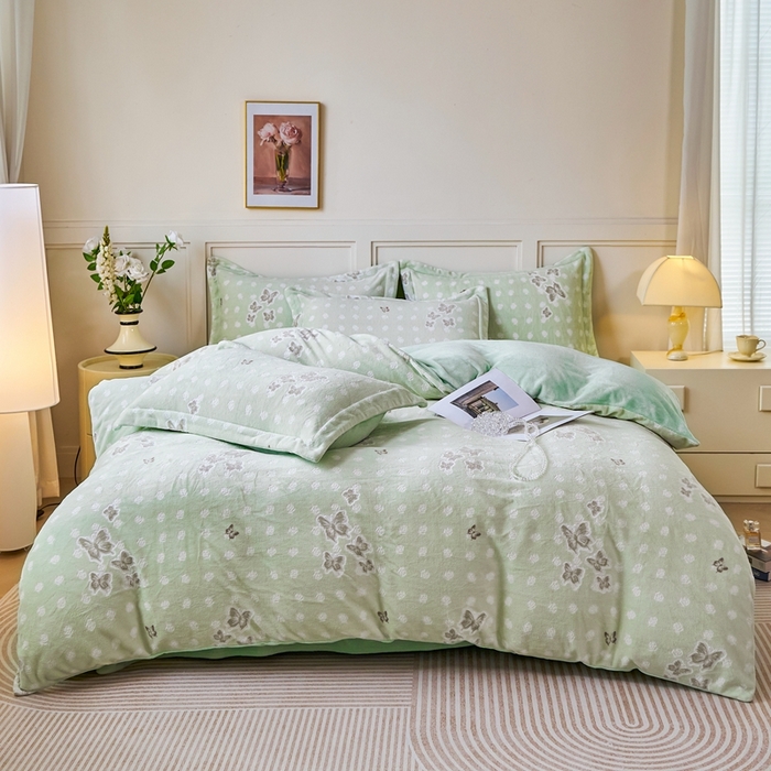 91家纺网 家纺一手货源 找家纺 （总）尚品凤凰 2025新款雕花绒牛奶绒四件套