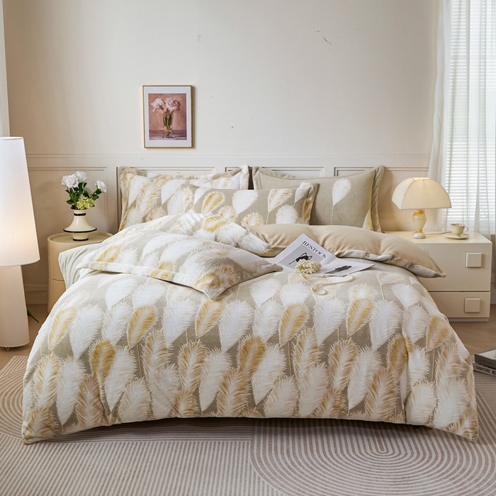 91家纺网 家纺一手货源 找家纺 （总）尚品凤凰 2025新款雕花绒牛奶绒四件套