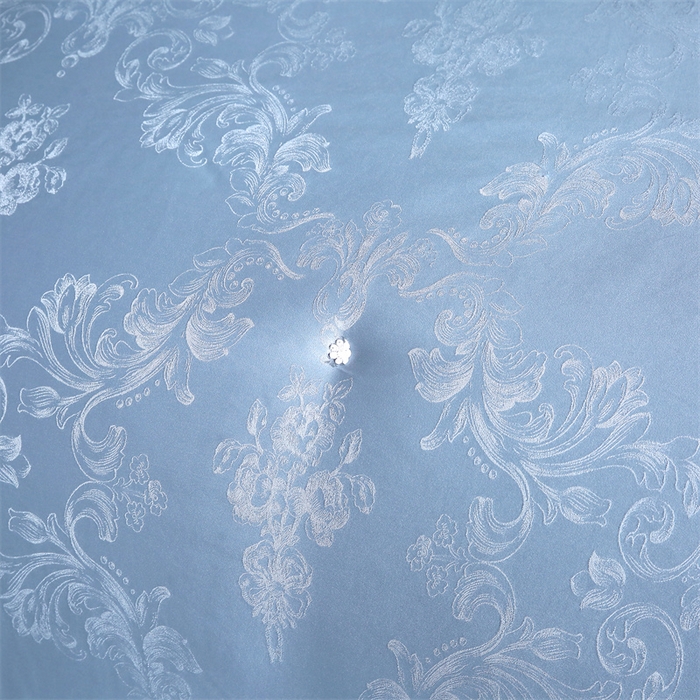 91家纺网 家纺一手货源 找家纺 芭芭棉家纺 2025新款全棉提花云端之梦被子被芯 云端之梦蓝色