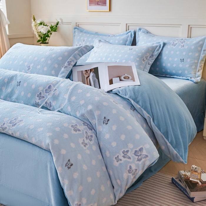 91家纺网 家纺一手货源 找家纺 （总）尚品凤凰 2025新款雕花绒牛奶绒四件套