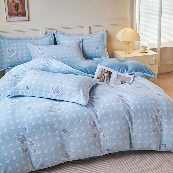 91家纺网 家纺一手货源 找家纺 （总）尚品凤凰 2025新款雕花绒牛奶绒四件套