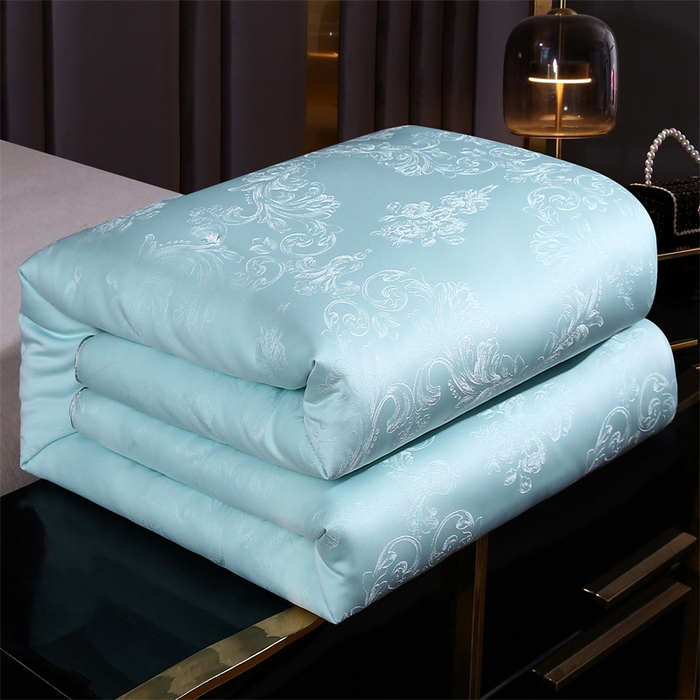 91家纺网 家纺一手货源 找家纺 芭芭棉家纺 2025新款全棉提花云端之梦被子被芯 云端之梦绿色