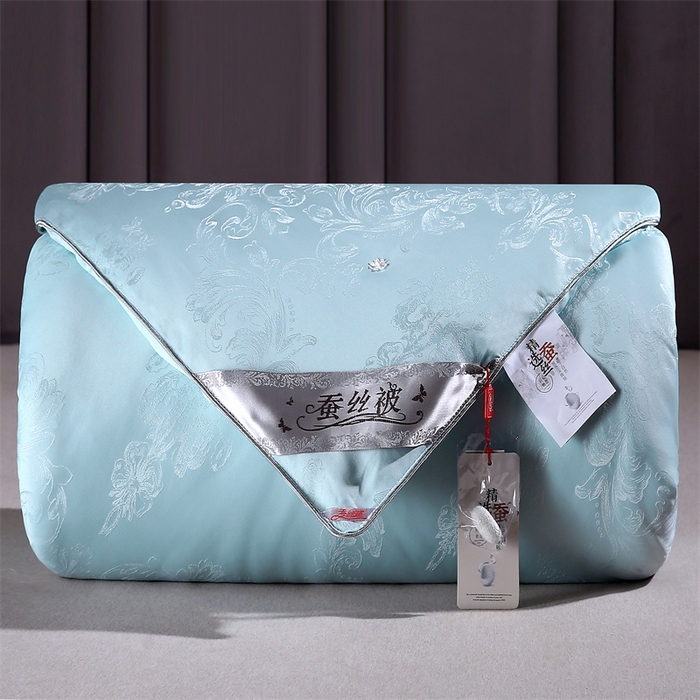 91家纺网 家纺一手货源 找家纺 芭芭棉家纺 2025新款全棉提花云端之梦被子被芯 云端之梦绿色