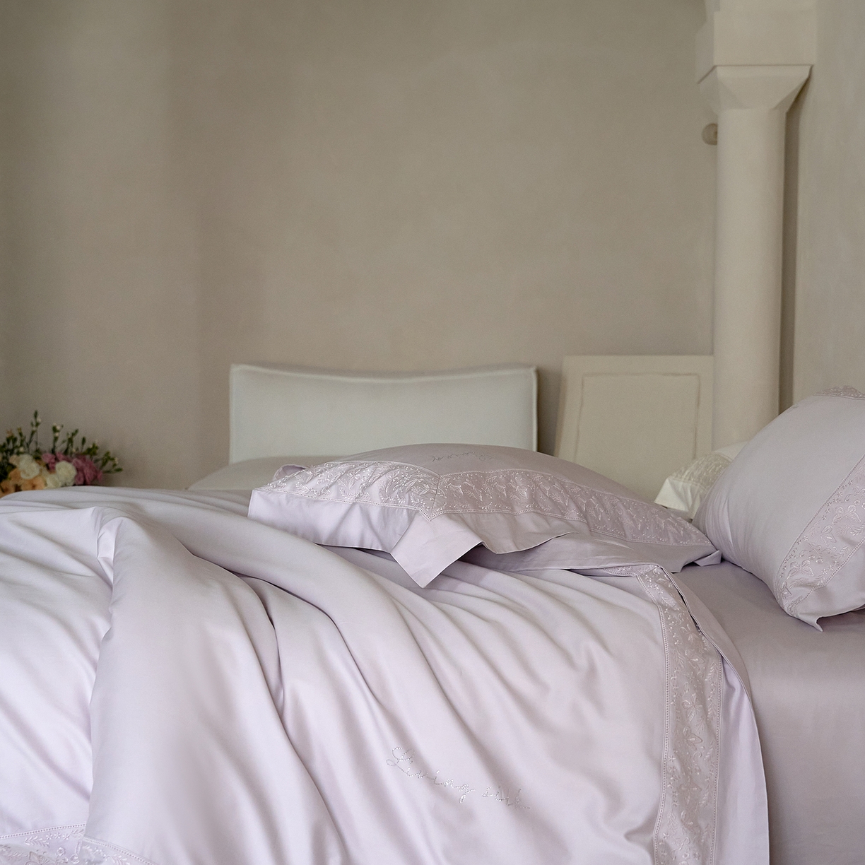 91家纺网 家纺一手货源 找家纺 佳汐蓝家纺 2025新款100%全棉百支新疆长绒棉贡缎四件套-露西亚 露西亚 紫