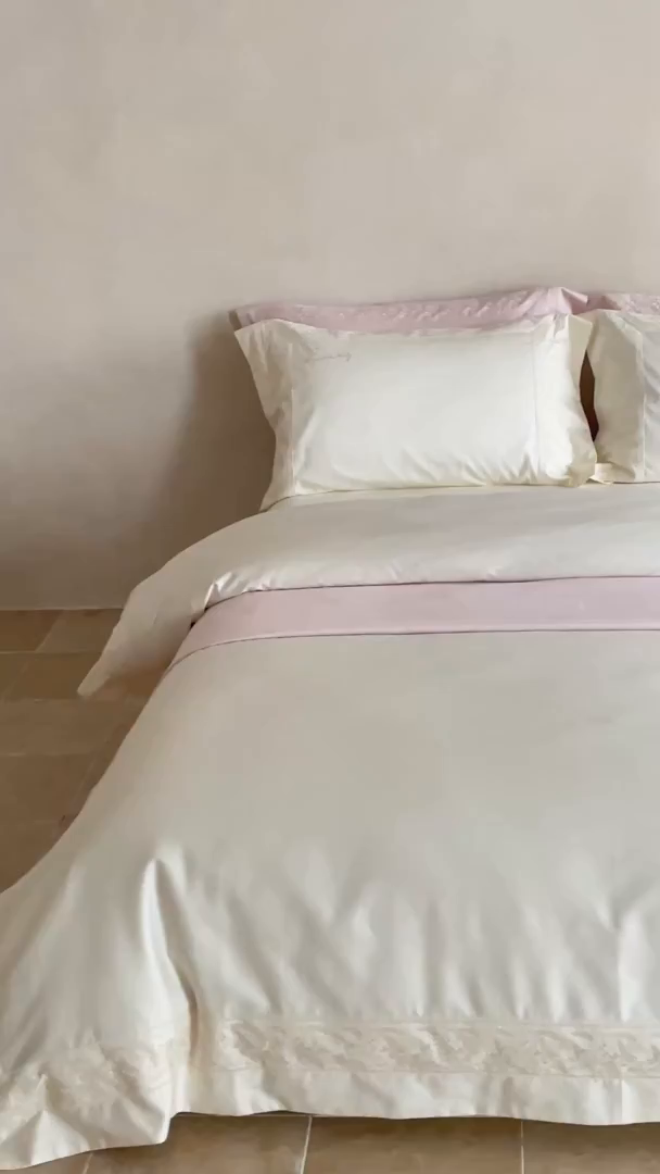 91家纺网 家纺一手货源 找家纺 佳汐蓝家纺 2025新款100%全棉百支新疆长绒棉贡缎四件套-露西亚 露西亚 白