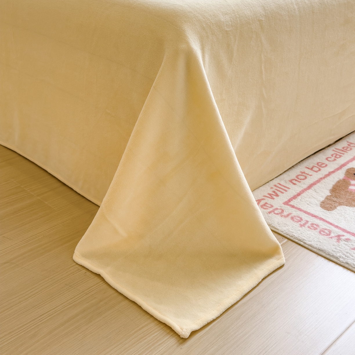 91家纺网 家纺一手货源 找家纺 摩妮卡 2025新款小清新加厚260克牛奶绒泡泡绒四件套 萌兔时光