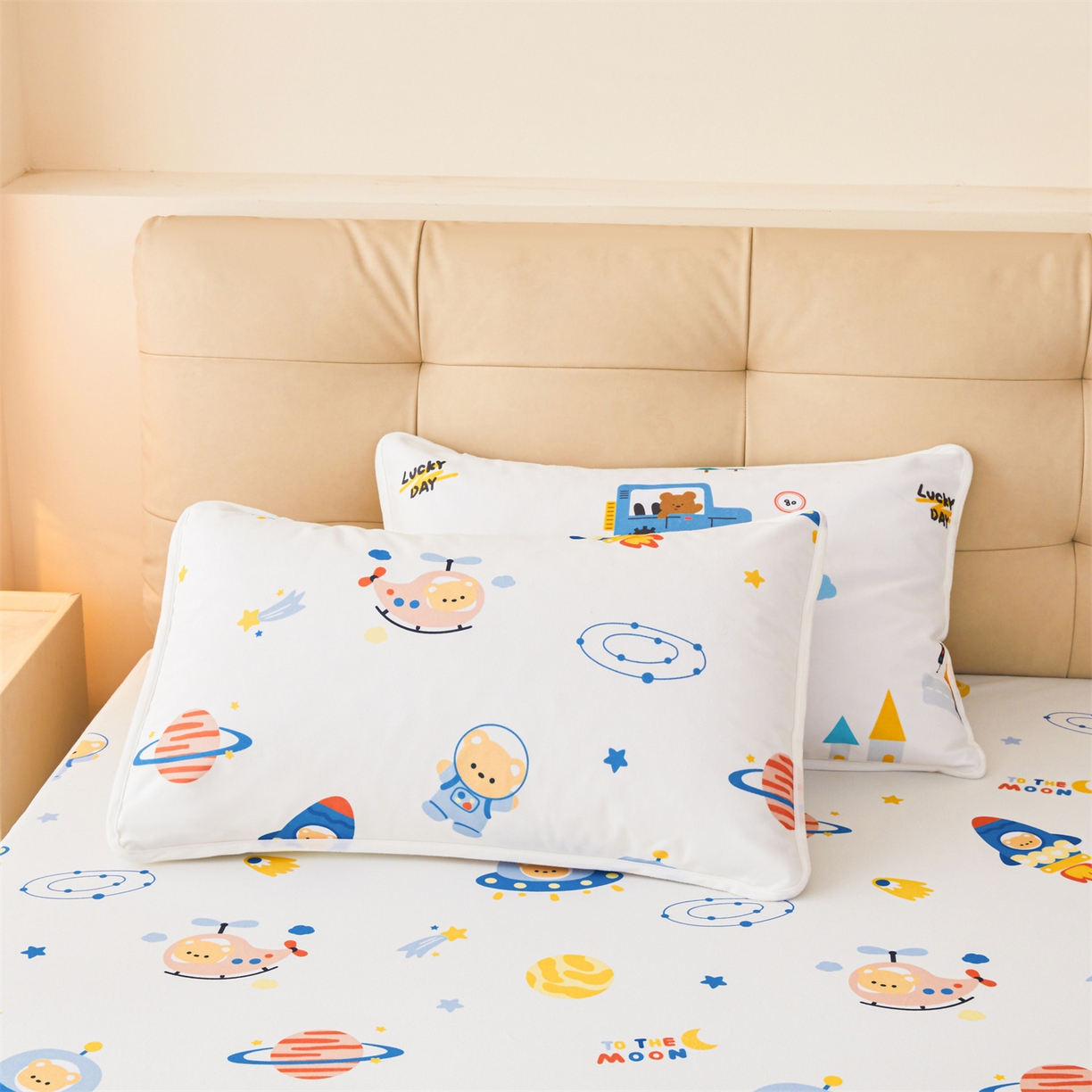 91家纺网 家纺一手货源 找家纺 雯豆家纺 2025新款TPU防水隔尿床笠防脏垫单床笠床笠单件 防水床笠-火箭飞船