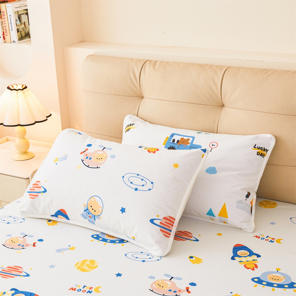 91家纺网 家纺一手货源 找家纺 雯豆家纺 2025新款TPU防水隔尿床笠防脏垫单床笠床笠单件 防水床笠-火箭飞船