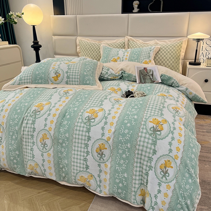 91家纺网 家纺一手货源 找家纺 （总）花香四季家纺 2025新款全消光工艺320克牛奶绒四件套