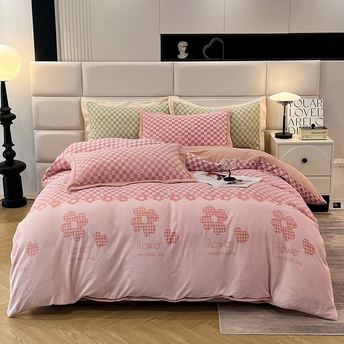 91家纺网 家纺一手货源 找家纺 （总）花香四季家纺 2025新款全消光工艺320克牛奶绒四件套