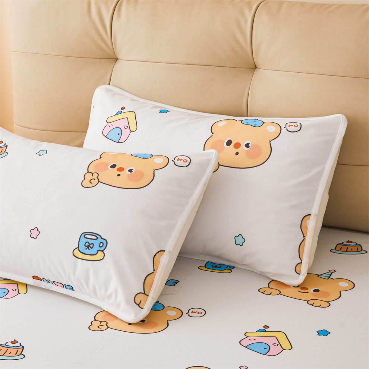 91家纺网 家纺一手货源 找家纺 雯豆家纺 2025新款TPU防水隔尿床笠防脏垫单床笠床笠单件 防水床笠-微笑先生