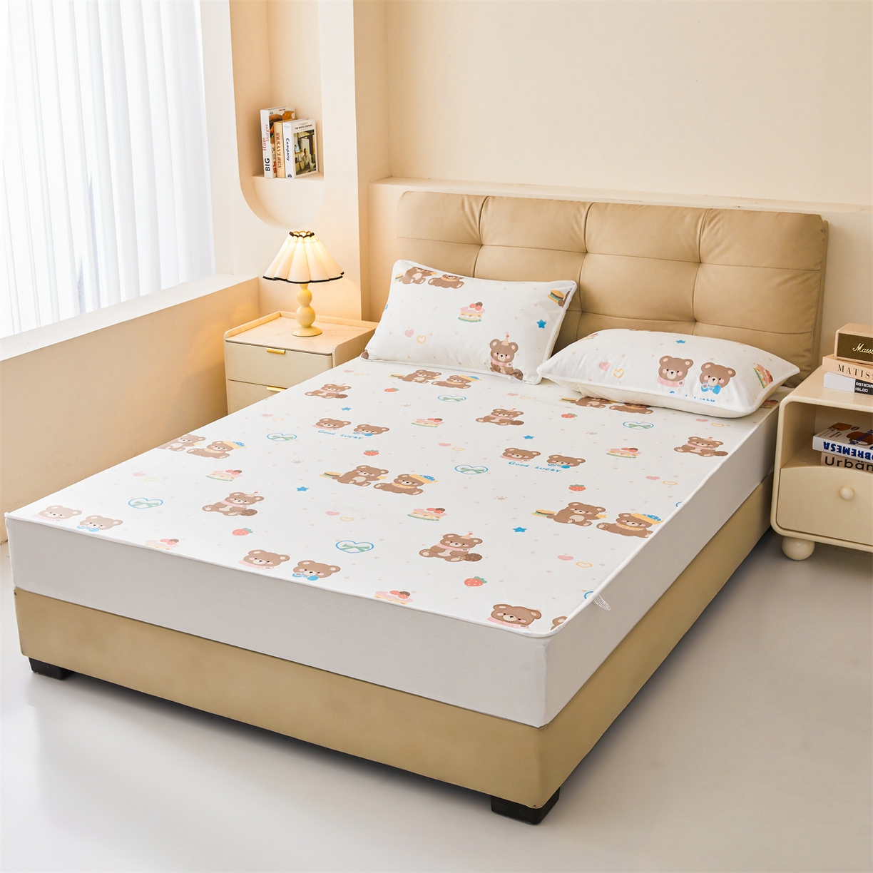 91家纺网 家纺一手货源 找家纺 雯豆家纺 2025新款TPU防水隔尿床笠防脏垫单床笠床笠单件 防水床笠-小伙伴