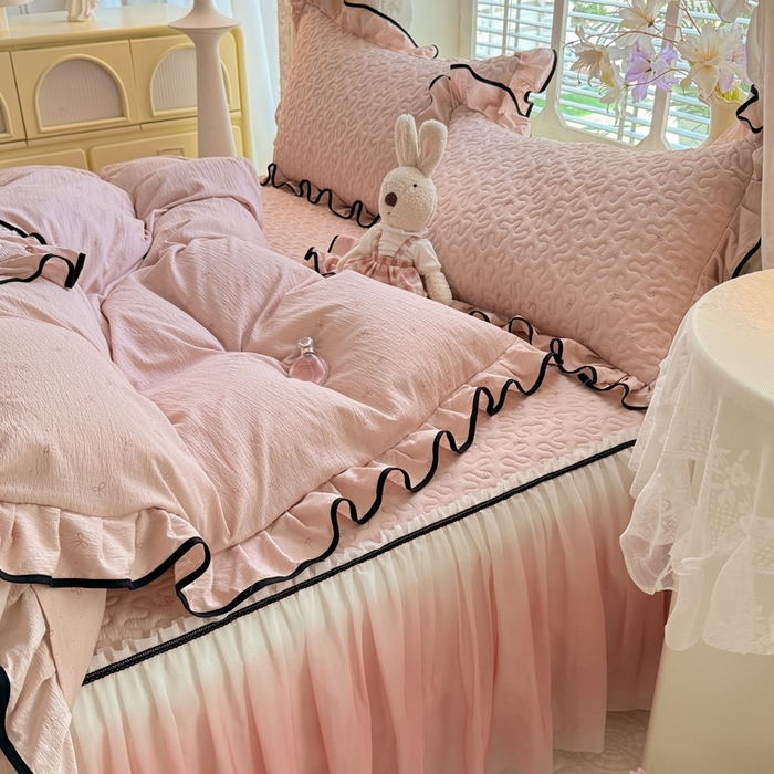 91家纺网 家纺一手货源 找家纺 （总）金盛皇朝家纺 2025新款渐变色床裙四件套