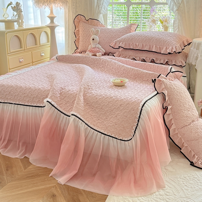 91家纺网 家纺一手货源 找家纺 （总）金盛皇朝家纺 2025新款渐变色床裙四件套