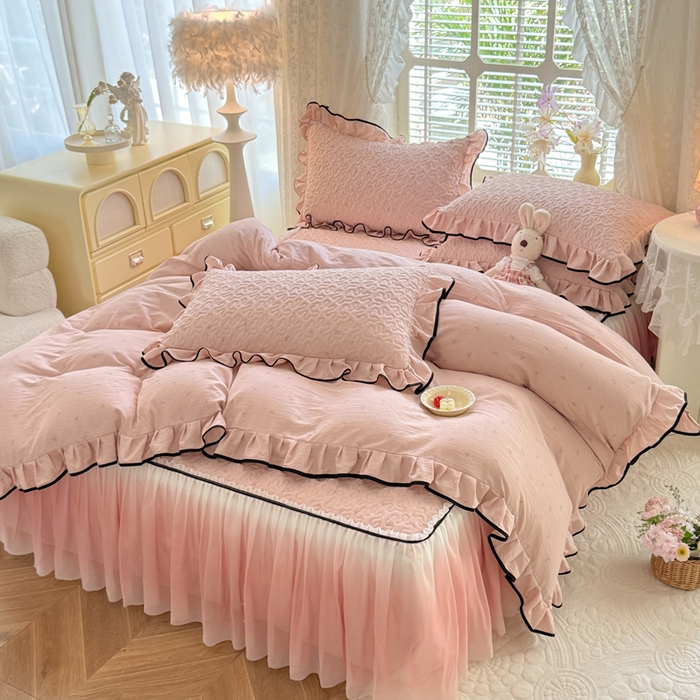 91家纺网 家纺一手货源 找家纺 （总）金盛皇朝家纺 2025新款渐变色床裙四件套